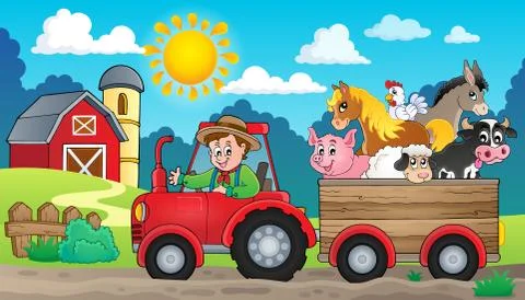 Tractor theme image - eps10 vector illustration. Ilustración de archivo