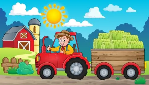 Tractor theme image - eps10 vector illustration. Ilustración de archivo