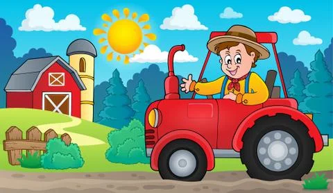 Tractor theme image - eps10 vector illustration. Ilustración de archivo