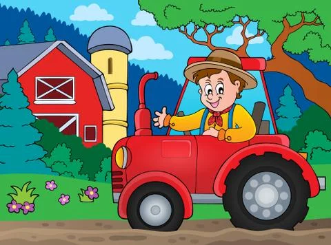 Tractor theme image - eps10 vector illustration. Ilustración de archivo