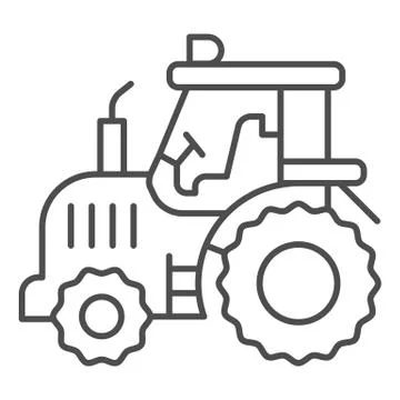 Tractor thin line icon, heavy equipment concept, farmer machine sign on white Stock Illustration