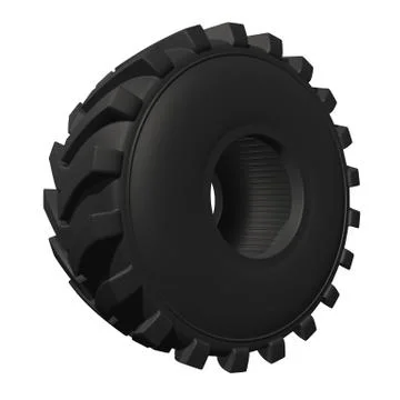 Tractor tire. 3D render Stock-Illustration