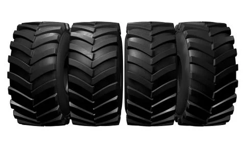 Tractor tire. 3D render Stock-Illustration