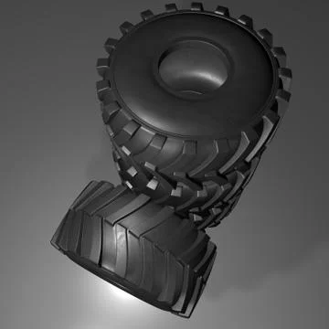Tractor tire. 3D render Illustrazione stock