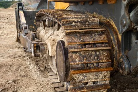 Tractor track on the ground Stock Photos