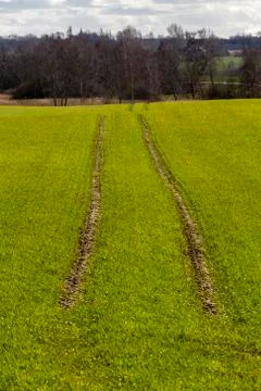 Tractor tracks Stock-Fotos