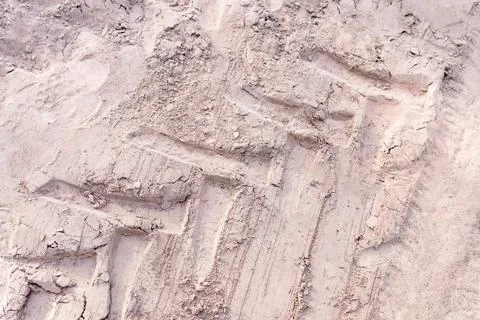 Tractor tracks on the sand top view Stock Photos