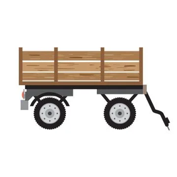 Tractor trailer for bulk materials. Agricultural machinery rural Stock Illustration