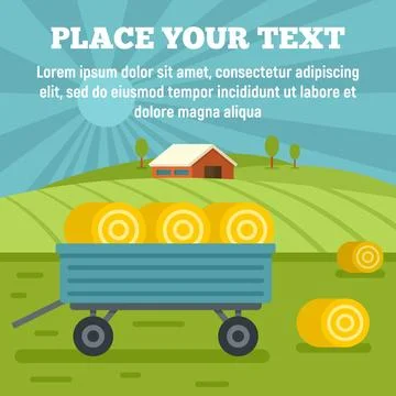 Tractor trailer concept background, flat style Illustrazione stock