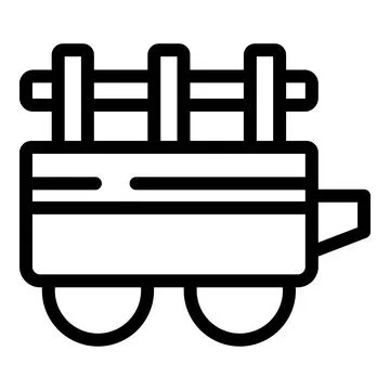 Tractor trailer icon outline vector. Smart farm work Stock Illustration