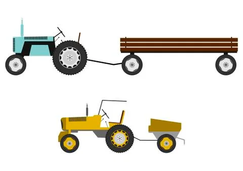 Tractor with trailer Illustrazione stock