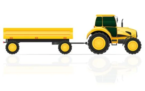 Tractor trailer illustration Stock Illustration