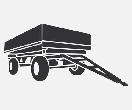 Tractor trailer vector icon Stock Illustration
