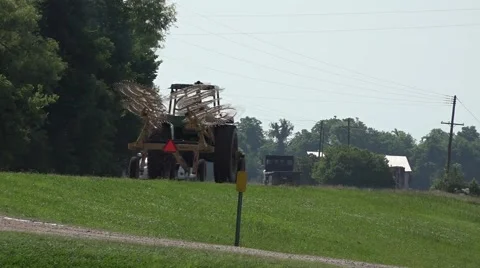 Tractor travelling on highway Stock Footage 51103003