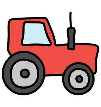 Tractor vector icon in doodle design Stock Illustration