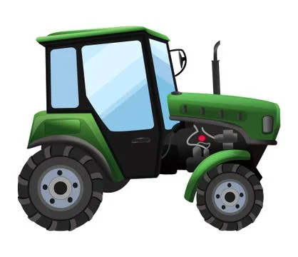 Tractor. Vector illustration of green tractor in a flat style isolated on white Stock-Illustration