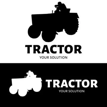 Tractor vector logo. Brand logo in the shape of a tractor Stock Illustration