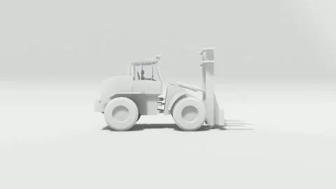Tractor Vehicle Farm Machine Rendered in White Scene Stock Footage 312973066