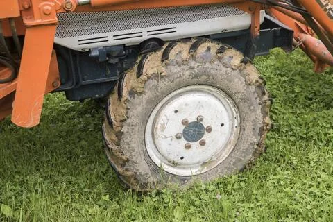 Tractor wheel closeup Stock Photos