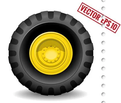 Tractor wheel 库存插图