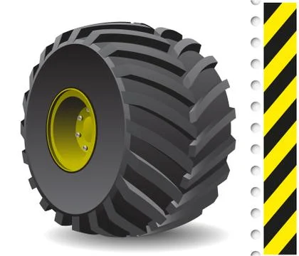 Tractor wheel illustration Stock Illustration