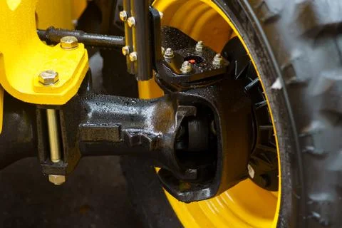 Tractor wheel part Stock Photos