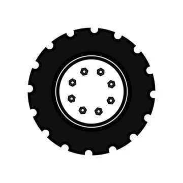 Tractor wheel schematic image Stock Illustration