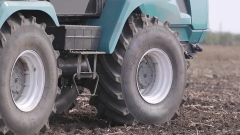 Tractor wheels close-up Stock Footage 82935159