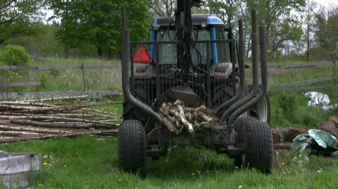 Tractor work with woods Video stock 437180