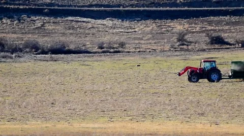 Tractor Working at the Farm Stock Footage 47860221