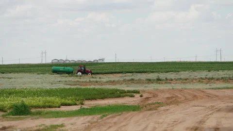 Tractor Working on a Farmland Stock Footage 319467162
