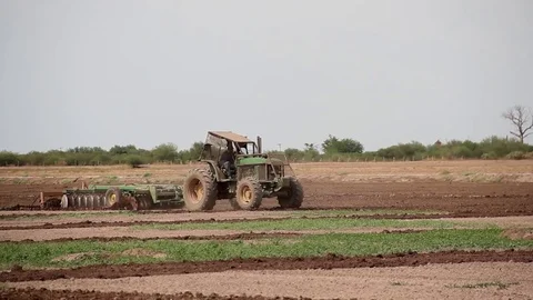 Tractor working a field 3 Stock Footage 82590015