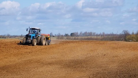 Tractor Working In The Field 스톡 동영상 76329786