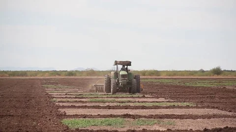 Tractor working a field Stock Footage 82590002