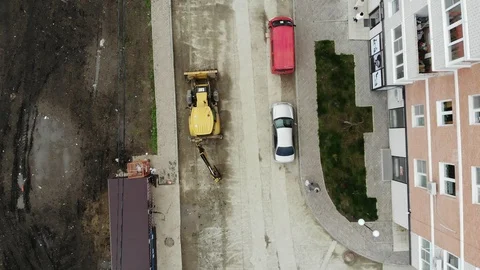 The tractor works as a hydraulic hammer. Stock Footage 125344952