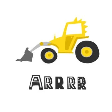 Tractor yellow Stock Illustration