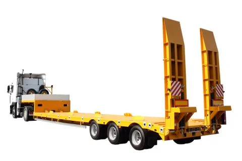 The tractor with a yellow platform Stock Photos