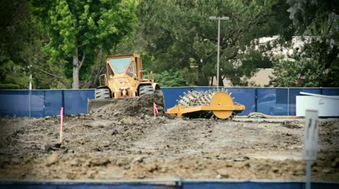 Tractors-bulldozer coming torward camera Stock Footage 1044356
