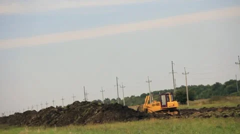Tractors digs time-lapse Video stock 19118871