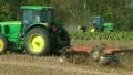 Tractors Discing And Sowing Field HD Footage