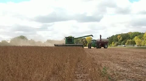 Tractors Harvesting in Fall Video stock 12679660