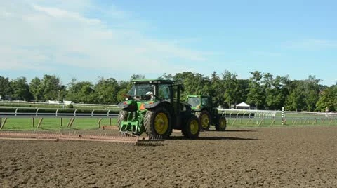 Tractors level race track Stock Footage 11640441