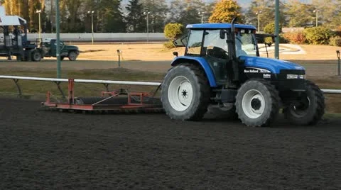 Tractors prepare the track. Stock Footage 12321252