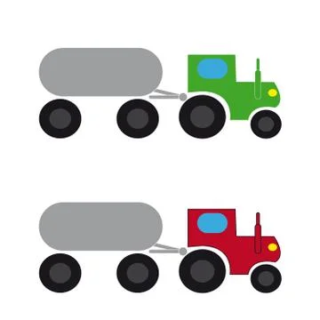 Tractors on white background Stock Illustration