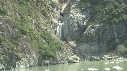 Tracy Arm waterfall Alaska Stock Footage 85226360