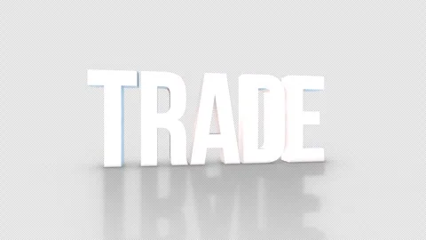 Trade 3D Text spinning on an orange background. Looped video.4K Stockbeeldmateriaal 276681697