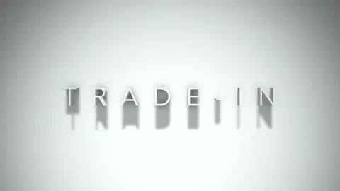 Trade in 3D title animation with shadows on a white background Stock Footage 297515369
