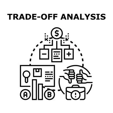Trade off analysis process for business decision making Stock Illustration