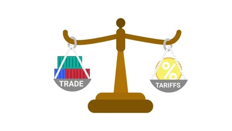 Trade And Tariffs Balance Scale Animation 库存影片 331551796