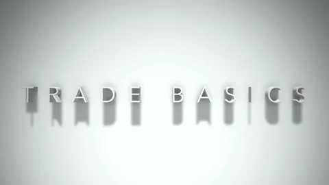 Trade basics 3D title animation with shadows on a white background Stock Footage 297856418